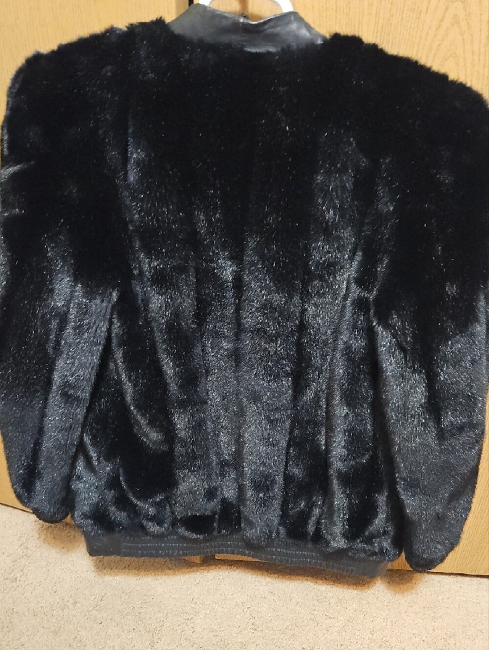 Title: Vintage Tissavel Faux Fur & Genuine Leather Bomber Jacket - Made in Engla - Picture 5 of 5